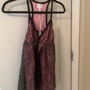 NWT Tom K Nguyen pink & black top small